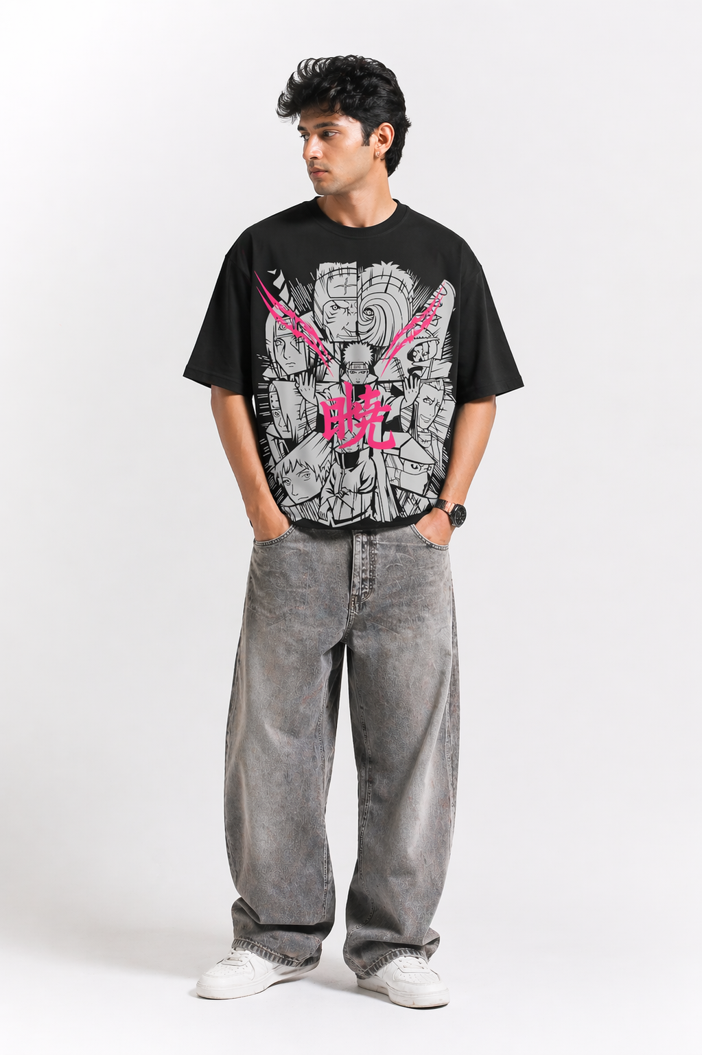 Awakening Panel Anime Oversized T-Shirt – Black