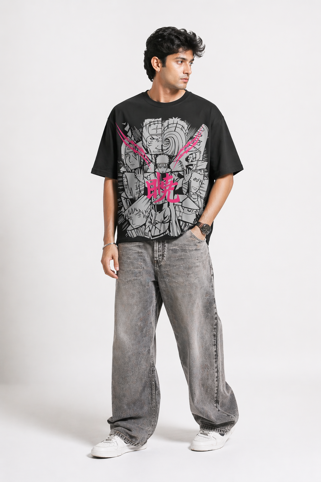 Awakening Panel Anime Oversized T-Shirt – Black