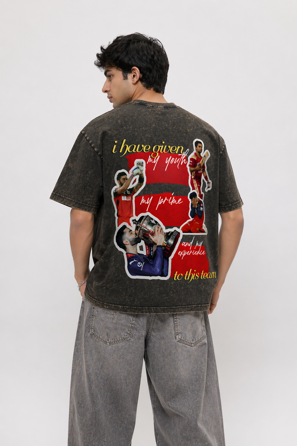“My Captain 18” Acid-Wash Oversized T-Shirt