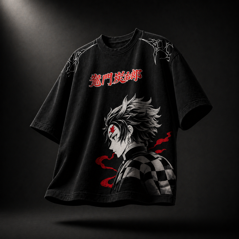 Tanjiro Kamado Oversized Anime Graphic T-Shirt – Premium Streetwear by Printed Soul