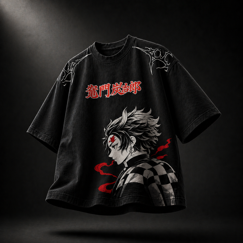 Tanjiro Kamado Oversized Anime Graphic T-Shirt – Premium Streetwear by Printed Soul