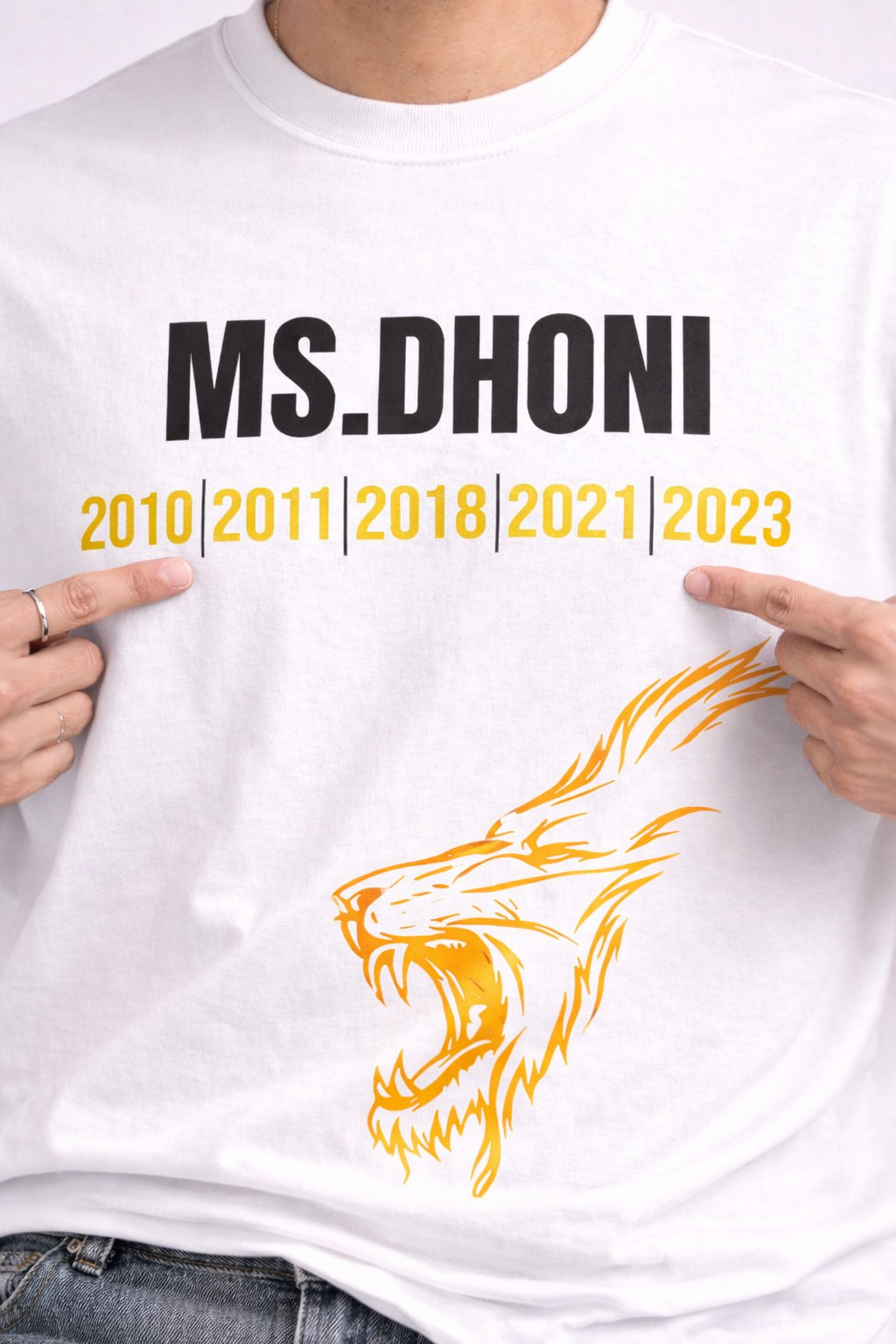 Ms.Dhoni “One Last Time – Thala 07” Oversized T-Shirt White