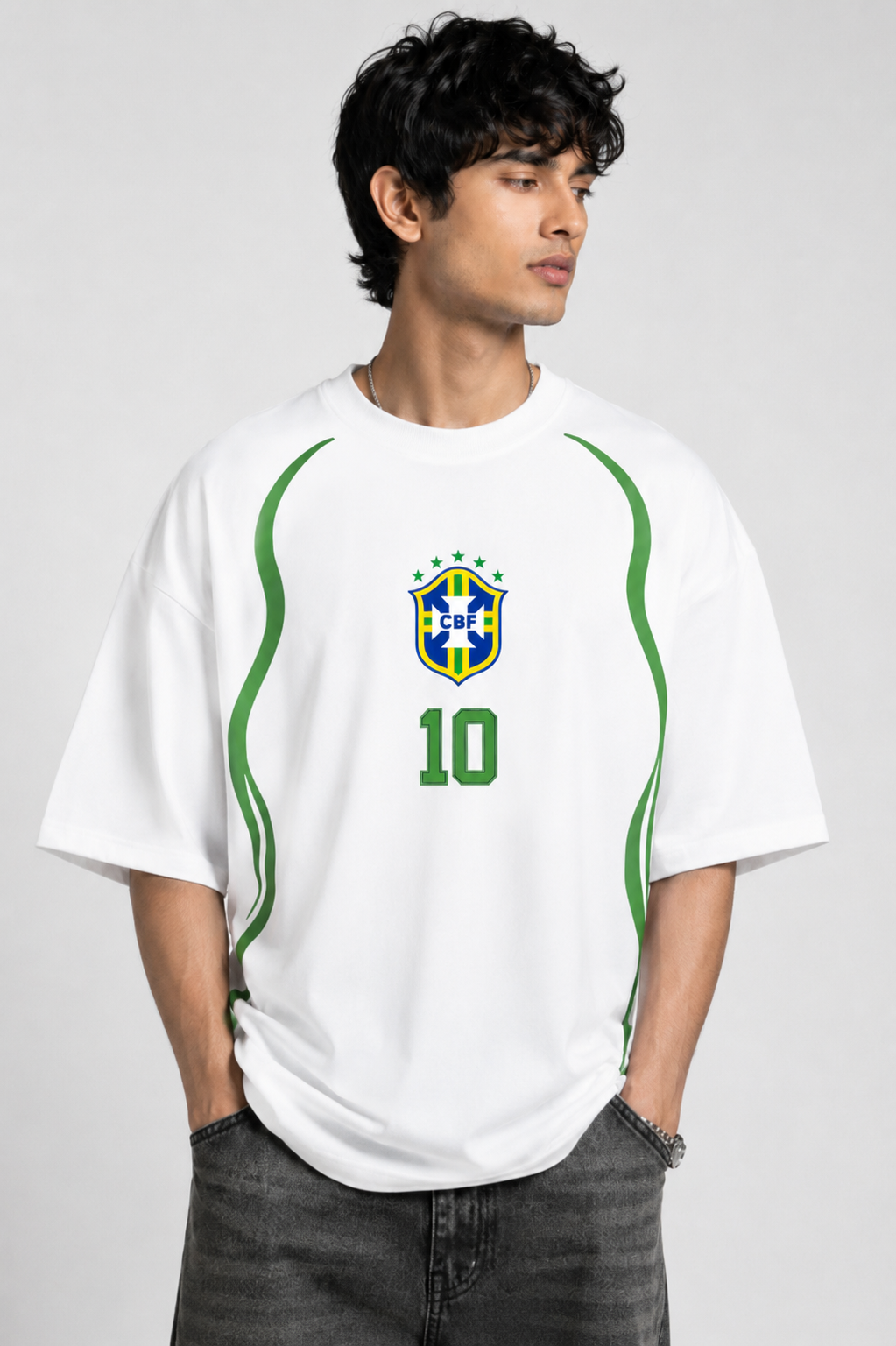 Brazil 10 White Oversized T-shirt