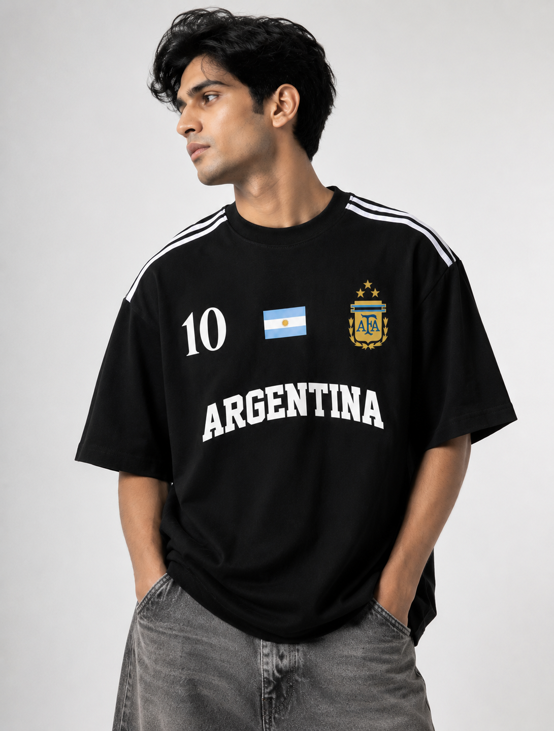 Argentina No.10 Oversized T-Shirt – Black Edition