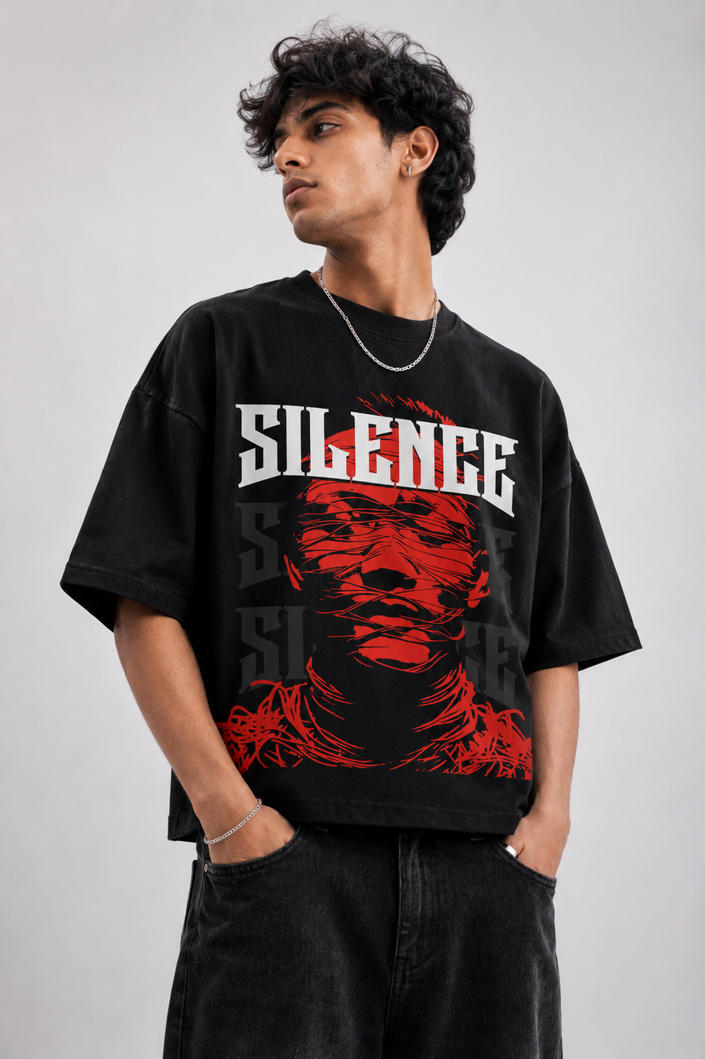 “Silent Chaos” Oversized Tee