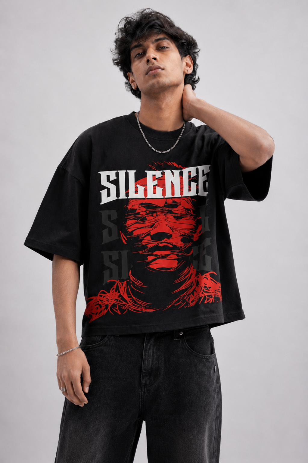 “Silent Chaos” Oversized Tee