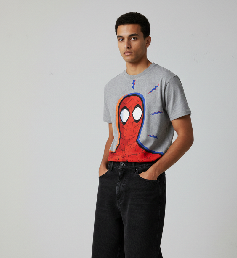 Grey Spider-Man Graphic T-Shirt