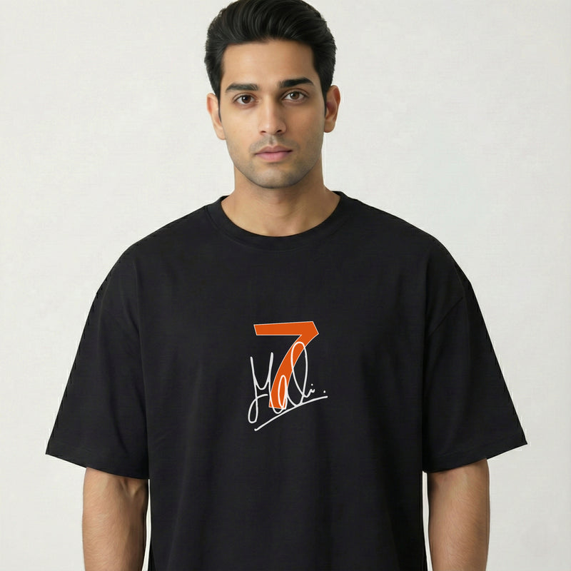 MS Dhoni Legacy Oversized T-Shirt - Black