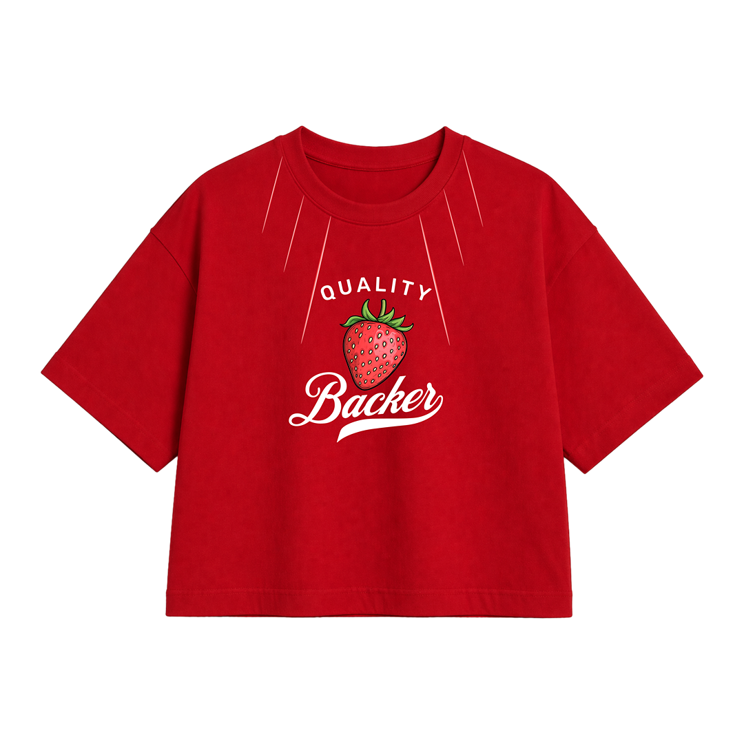 Strawberry Graphic Women Crop Top – Aesthetic Streetwear Tee
