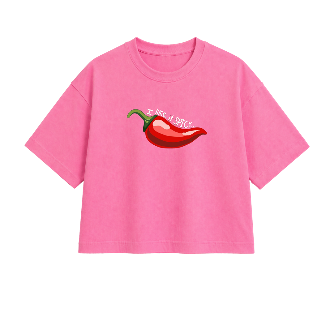 Spicy Chili Graphic Women Crop Top – “Too Hot” Women Crop Top