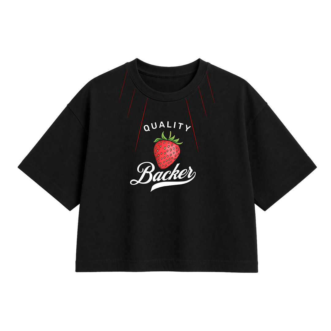 Strawberry Graphic Women Crop Top – Aesthetic Streetwear Tee