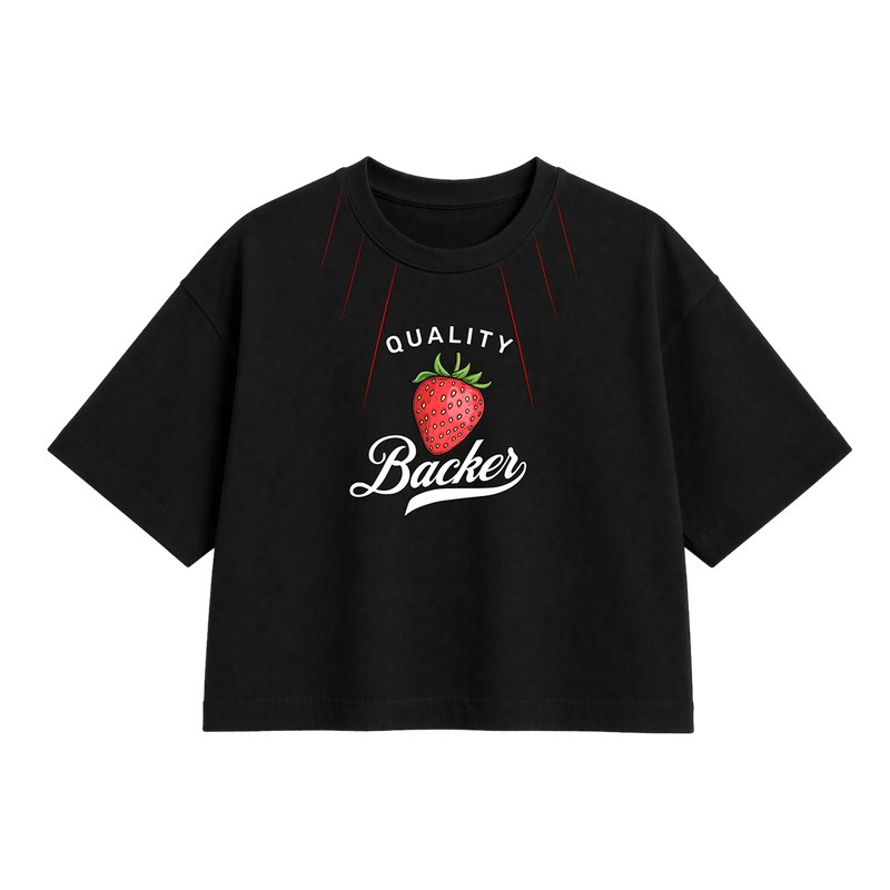 Strawberry Graphic Women Crop Top – Aesthetic Streetwear Tee