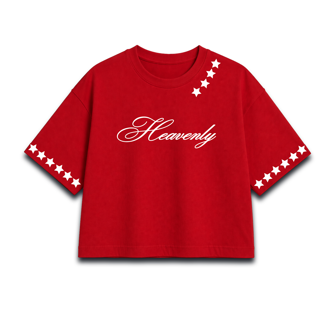 Heavenly Script Women Crop Top – Minimal Aesthetic Women Crop Top