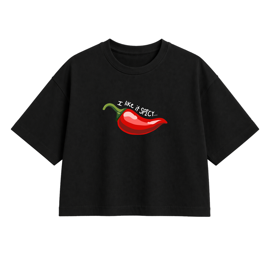 Spicy Chili Graphic Women Crop Top – “Too Hot” Women Crop Top