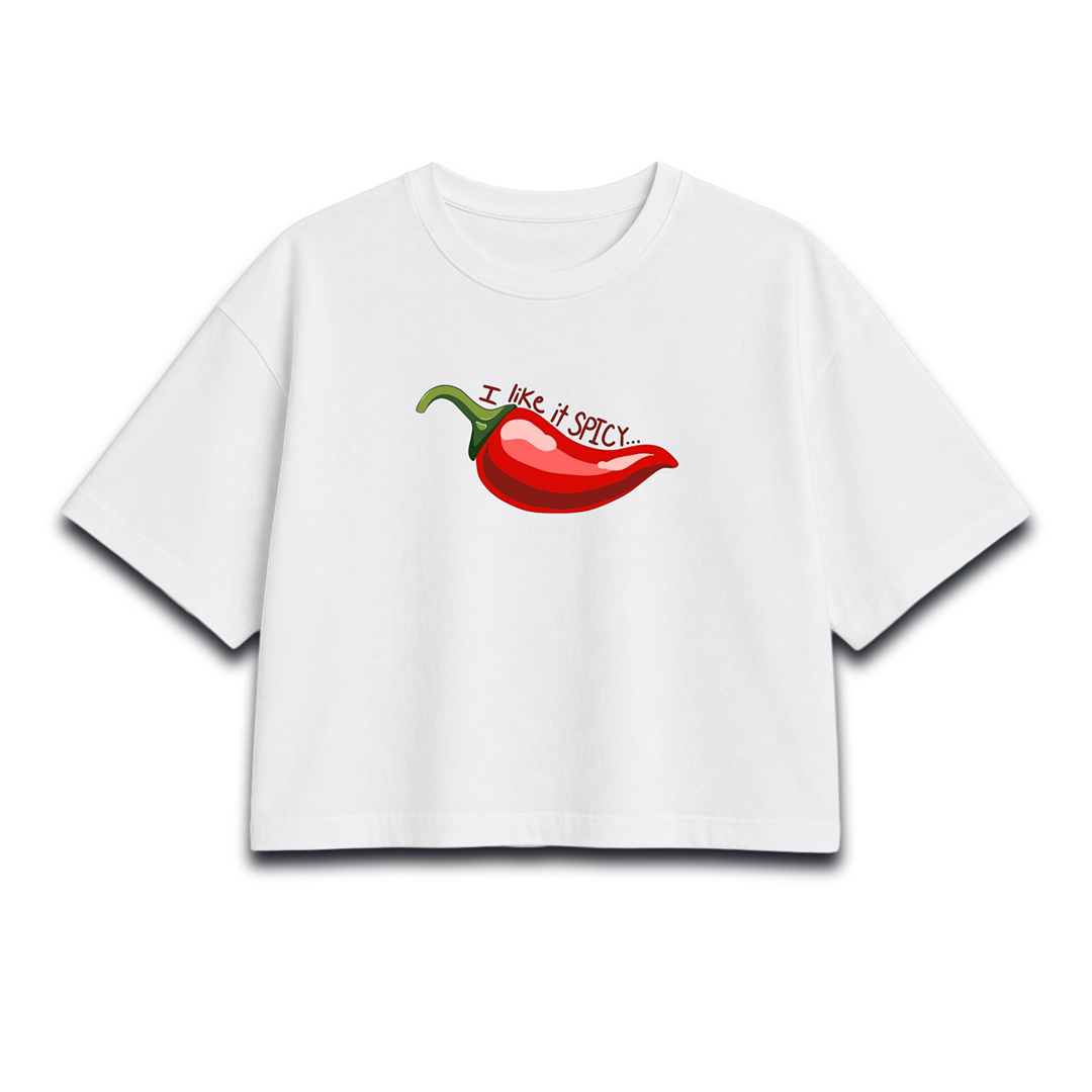 Spicy Chili Graphic Women Crop Top – “Too Hot” Women Crop Top