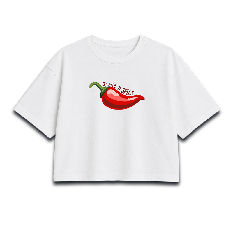 Spicy Chili Graphic Women Crop Top – “Too Hot” Women Crop Top