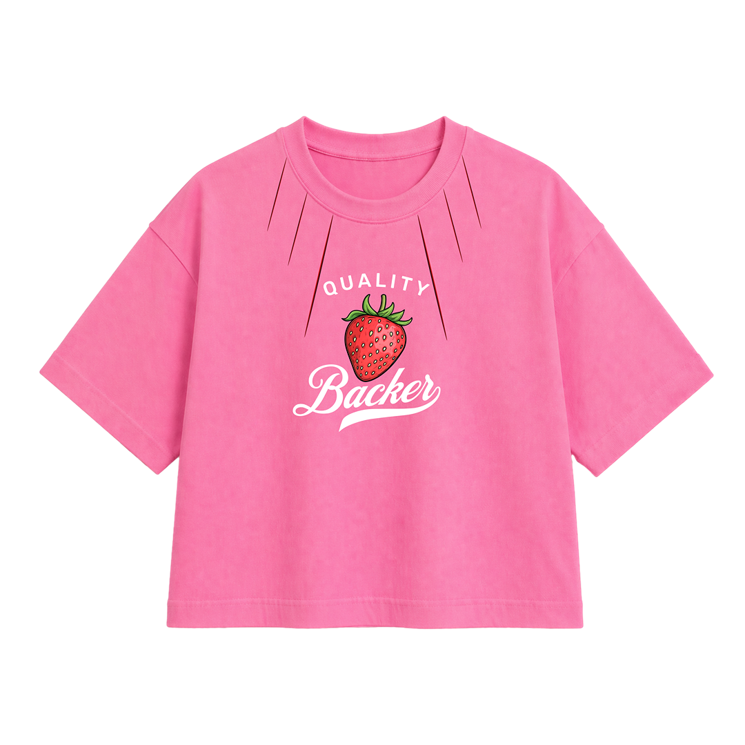 Strawberry Graphic Women Crop Top – Aesthetic Streetwear Tee